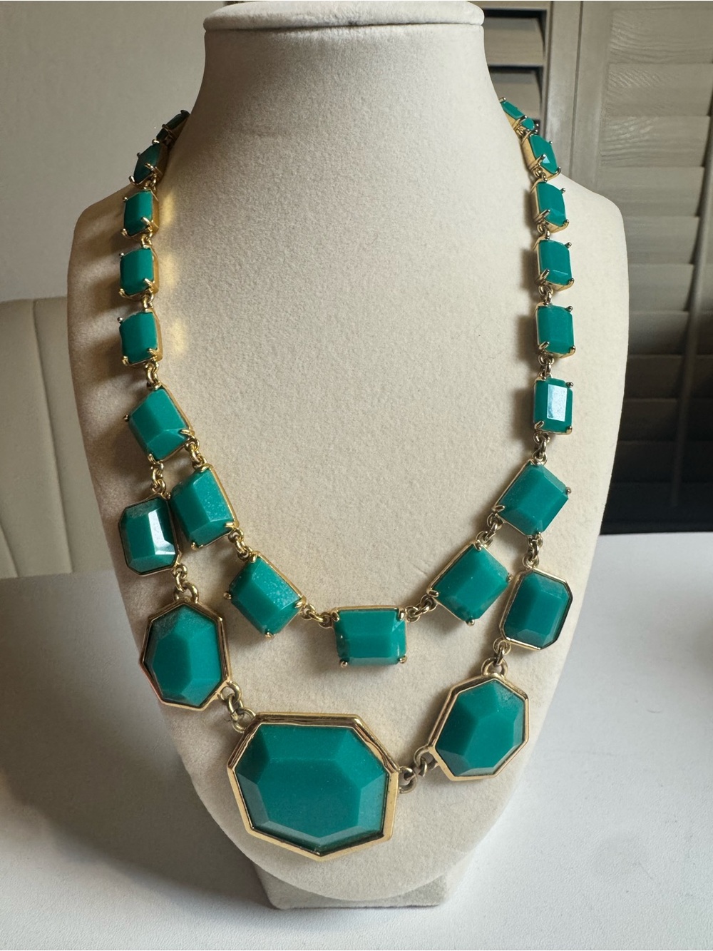 Kate Spade Gold-Trim Teal Statement Necklace - Women Jewelry